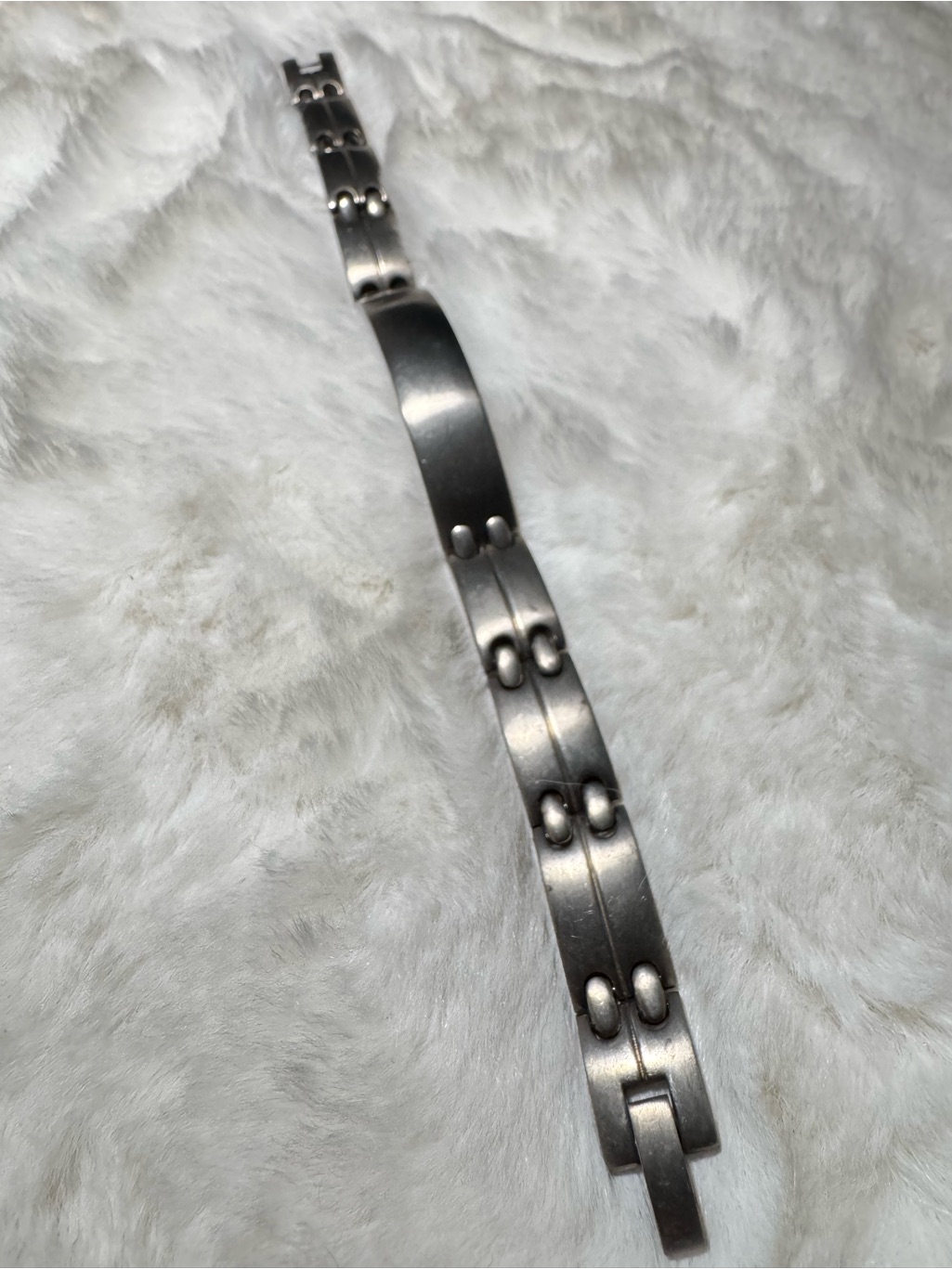 Mens Stainless Steel Link Id Bracelet Silver